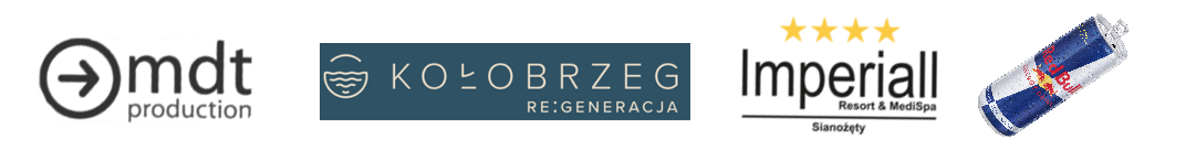 Logotypy partnerów: MDT Production, Miasto Kołobrzeg, Hotel Imperiall, Red Bull